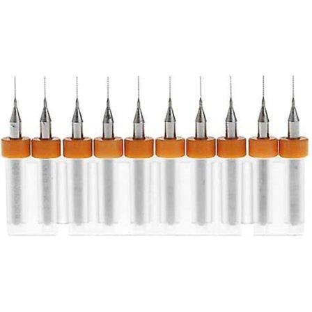 Be-tool 10-pak 0,5 mm wolframkarbid roterende bor sæt 2,5 mm 1/8" skaft til printkort, Dremel, smykker, CNC, bløde metaller