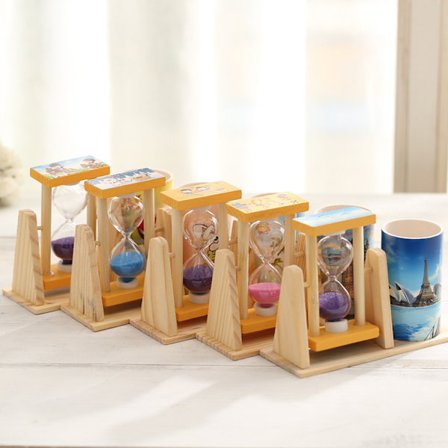 Tre flytande sandpennställ, timglas pennställ kombinationsprydnad, studentpapperspresent, kultur- och sportbutik