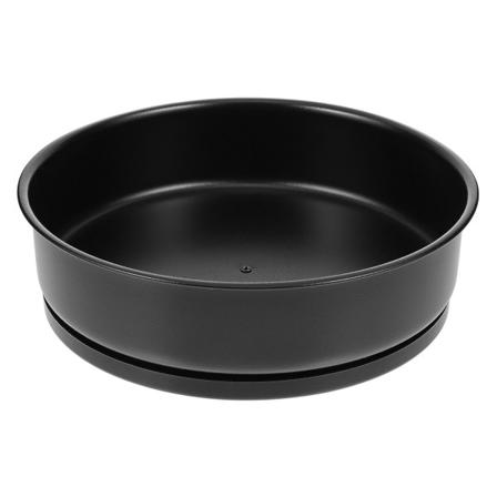 1 roterende oppbevaringsbrett kreativ rund rustfritt stål kjøkkenoppbevaringsbrett (19,5X19,5X4,5CM, svart)