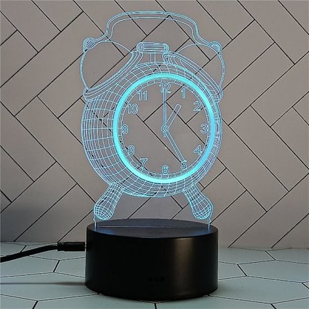 SBSG 3D Fantom Väckarklocka Lampa, 7 Färger och Blinklägen, Med Fjärrkontroll Dimning Födelsedagspresent (svart)