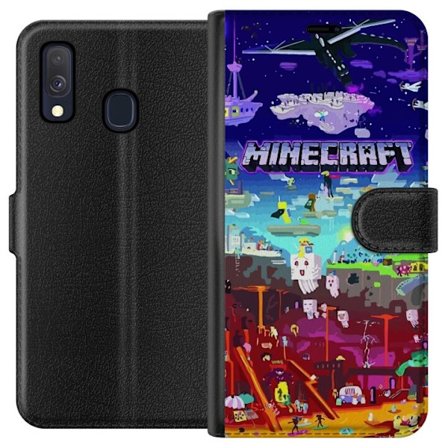 Yhteensopiva Lompakkokotelo Samsung Galaxy A40 MineCraft