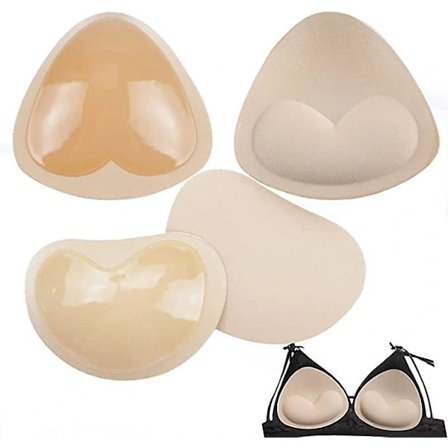 2 par selvklebende innlegg BH-innlegg Push Up-innlegg Avtakbare brystforstørrelser for BH-er Bikini