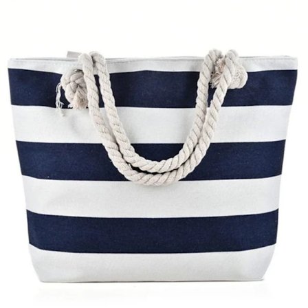 Stor strandtaske til damer med lynlås, vandtæt badetaske