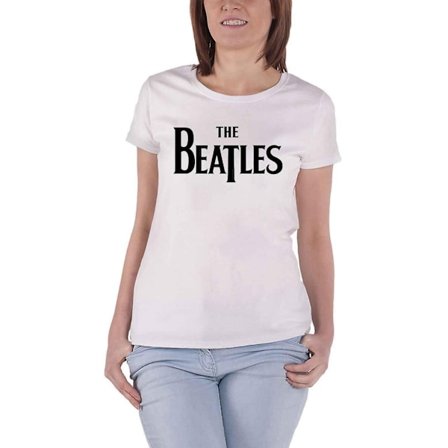 The Beatles Dam T-shirt med logotyp för kvinnor/damer M Vit