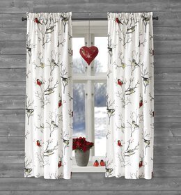 Julgardiner Vinterfåglar 2-pack Vit - 95x170 cm - Linea