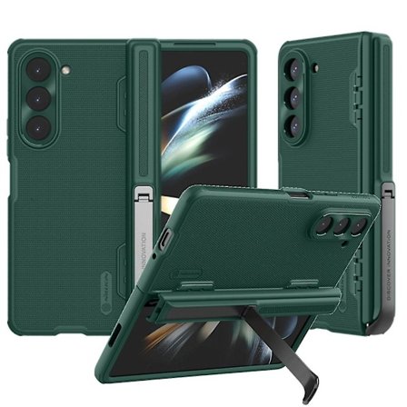 Z Fold 5 Etui, Slank Hård PC Frostmat Anti-fald Stødsikker Cover Til Samsung Galaxy Z Fold 5 Med Indbygget Støttefod