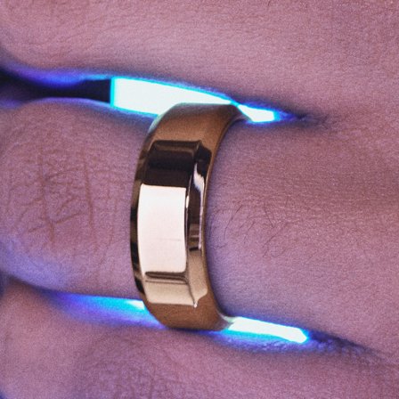 Ferrum | Anneau à bords biseautés en acier inoxydable doré poli - 8 mm pour hommes - Bagues en acier - pour Hommes - Lucleon