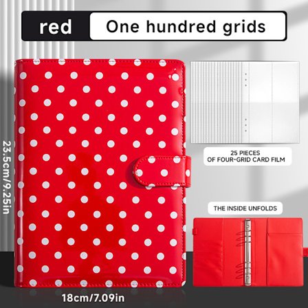 A5 Polka Dot ATC Kort Opbevaringsboks + 30 Kort Indsatser