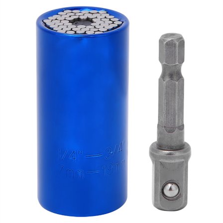 Universelt pipesett for kjøretøyindustrien 1/4 tommer til 3/4 tommer med 3/8 tommer CR-V skralle blå