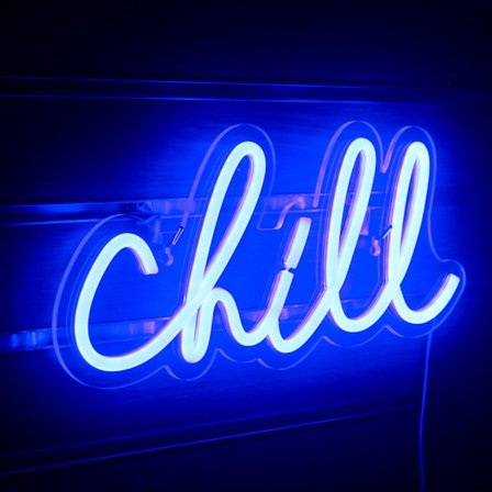 Chill Light -mainos, sininen LED-kyltti, Chill Neon -seinävalokirjaimet, neonkyltti seinäkoristeeksi, neonvalo makuuhuoneeseen, baariin, hotelliin, 