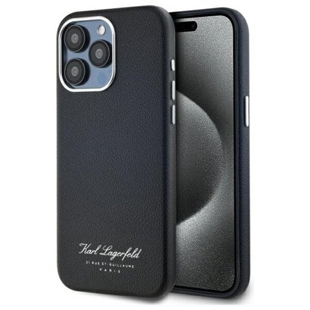 Karl Lagerfeld Hotel RSG-etui til iPhone 15 Pro Max - Sort