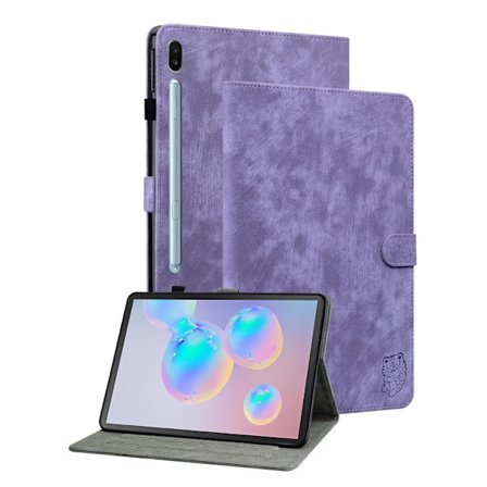 Samsung Galaxy Tab S6 SM-T860/T865 Flip Leather Case med Tiger Mönster, utan Penna