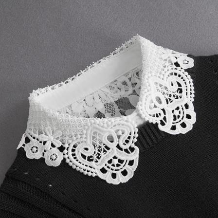 Kvinder piger falsk krave Aftagelig multifunktionel skjortedekoration Blondetøj Skjortetrøje efterår og vinter Sorge lace (white)
