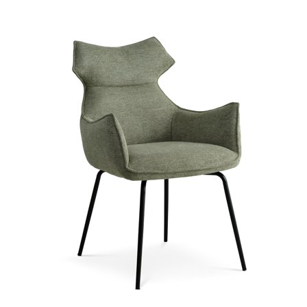 Liva spisebordsstol, Armlæn - Grøn - 62x64x90cm - Komfortabel, Stilfuld spisebordsstol til spisestuen - Ergonomisk & Slidstærk - Perfekt siddekomfort