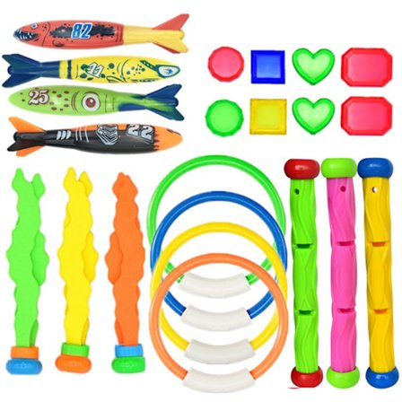 22 kpl Lasten Kesäleikit Uima-allas Heitto Sukelluslelut Vedenalaiset Renkaat Sukellusympyräsetti Allas Rantalelu