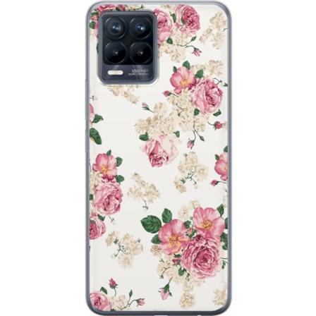 Realme 8 Gennemsigtig cover Retro Blomster