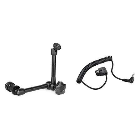 1 kpl Magic Arm -niveloiva käsivarsi taikamaisilla kitkalla, kuumasuutarin kiinnityksellä & 1 kpl uros-DC 5,5 x 2,1 mm