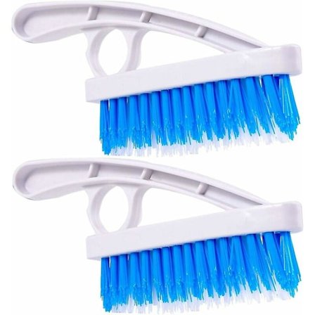 2-pakke fugebørste - Stiv nylonbørste for rengjøring av badekar og fliser - Rengjøringsbørste for bad og kjøkken, L