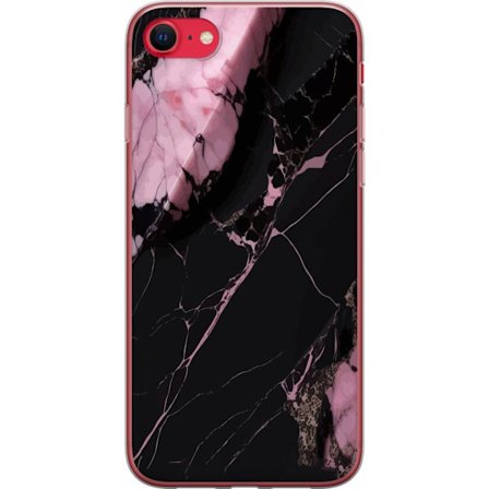 Kompatibelt Mobilskal till Apple iPhone 7 Svart rosa marmor