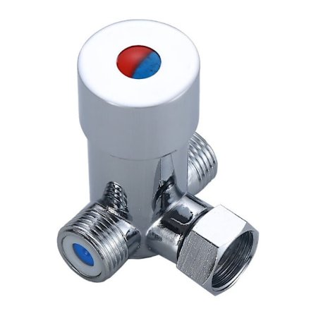 Rostfri G1/2 Kallt & Varmt Vatten Plätering Blanda Kran Termostatisk Blandare