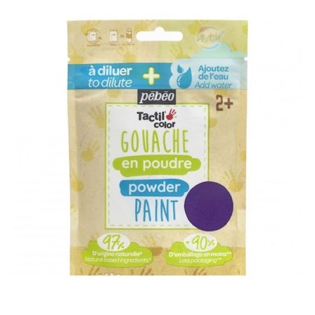 Gouache i pulver - PEBEO - Lila - Förpackning 100g - Ekologisk - 97% naturlig