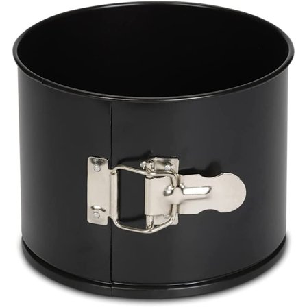 02820 - Rund kakform med klassisk hög kant gångjärn, svart, Ø17cm-