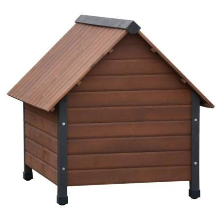 @pet Hundkoja Med Plastklaffar Rustique Brun 102x82x87 Cm Brun