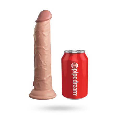 King Cock Elite 23CM Silicone Dual Density Cock - Light - Vuxen.se - Handsfree dildo med sugpropp