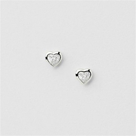 Bezel Heart Studs