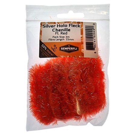 Semperfli Silver Tinsel Fleck 15mm Large - Fl Red