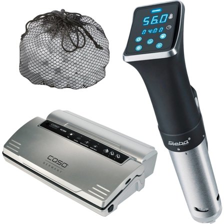 Steba SV80 WiFi Sous Vide + Caso VC 200 Vakuumpakker - Kjøp kjøkkenmaskin hos Bakeren og Kokken' - 'Sort metall