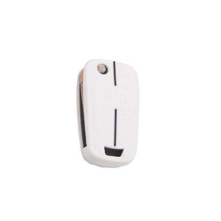 Silikone nøglecover kompatibelt med Opel Astra og Vauxhall Combo honningkages nøglecover beskytter White