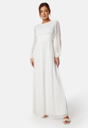 Bubbleroom Occasion Dahlia Round Neck Maxi Dress White Klær