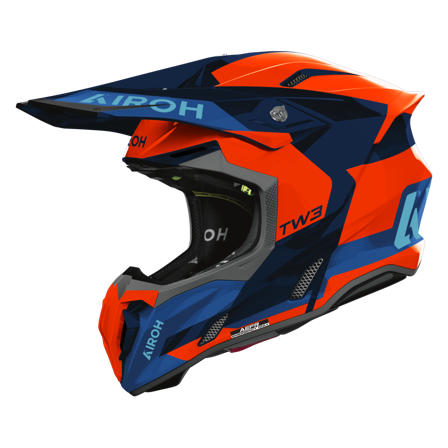 Casco MX Airoh Twist 3 Fancy (2026) Naranja/Azul Brillante XL