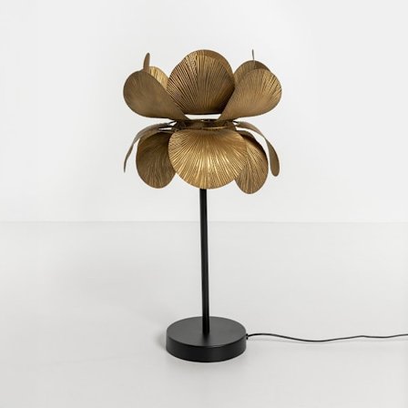 Metallinen Blossom-pöytävalaisin, 26x26x55 cm, Ruskeankultainen