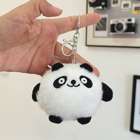 e Cartoon Panda Plyschleksak Liten minidockahänge Docka Key Chai