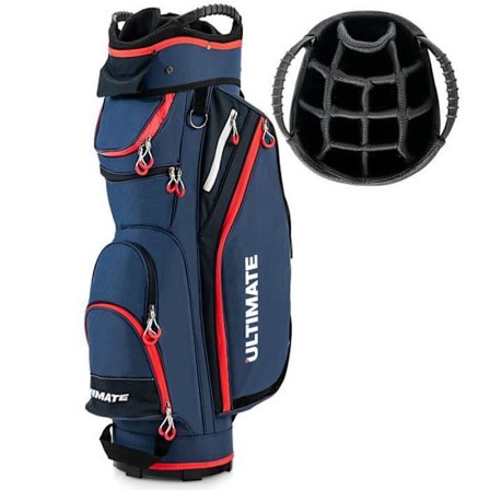 Golfbag - COSTWAY - 14 Osastoa - 8 Taskua - Vesisateen Kestävä Huppu - Isoterminen Merivinylistä
