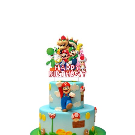 Super Mario Födelsedagstårta Topper Party Tillbehör Födelsedagsdekorationer