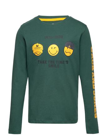 Jorsmileyworld Tee Ls Crew Neck Jnr Langærmet T-shirt Grøn Jack & J S