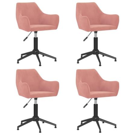 Vidaxl Snurrbara Matstolar 4 St Rosa Sammet Rosa