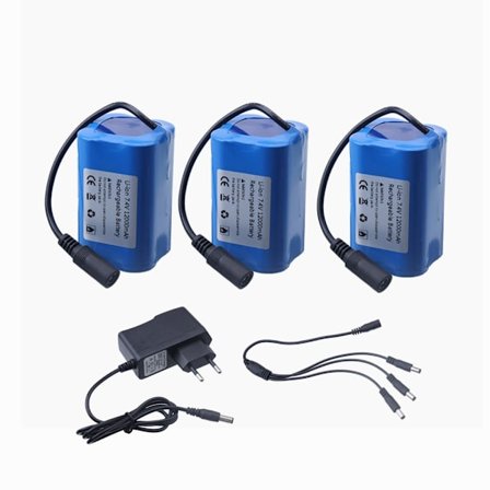 7,4V 12000mAh batteri med USB-oplader til T188 T888 2011-5 V007 C18 H18 Fjernbetjening RC Fishing Bait Boat Reservebatteridele