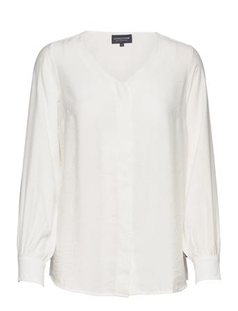 Tina Blouse Pitkähihainen Pusero Paita Valkoinen Lexington Clothing