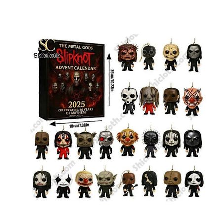 Julekalender 2025 - Bedste julegave til børn Slipknot Heavy Metal Band 24 dages nedtællingskalender Anime Blind Box Akryl Eller (FMY)
