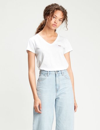 Levi's Perfect Vneck White + Jersey - White - L
