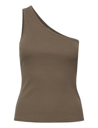 Drewgz Shoulder T-shirts & Tops Sleeveless Brun Gestuz