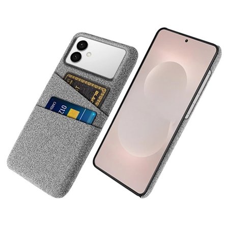 Mobilskal till Samsung Galaxy S26 Edge Tyg + Hård PC - Ljusgrå