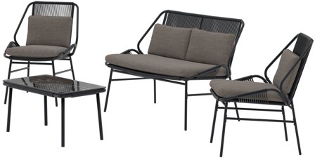 Venture Home Zakynthos Loungeset Svart, Utemöbler