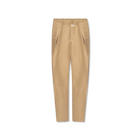 Etro, Trousers with pleats Beige, Dames, Maat:S,linnen