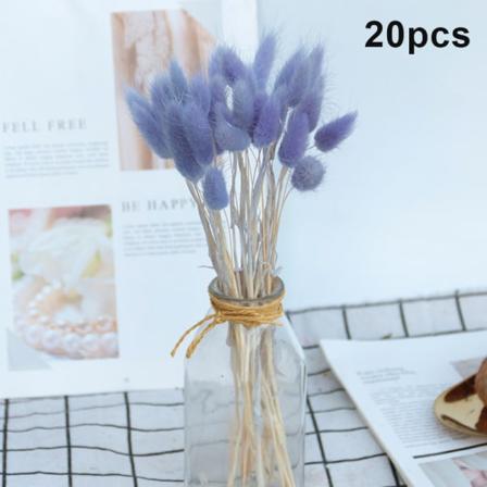 20 st kaninsvansgräs naturliga torkade blommor för heminredning Blomsterarrangemang Långa klasar Bukett rekvisita Light Purple
