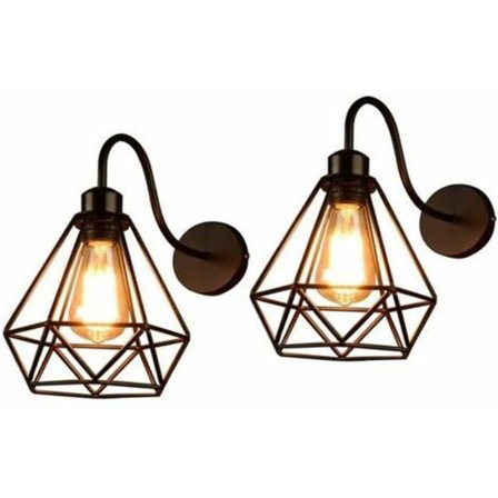 Seinänvalaisin Retro Musta Rautahäkki Seinävalaisin 20x20cm